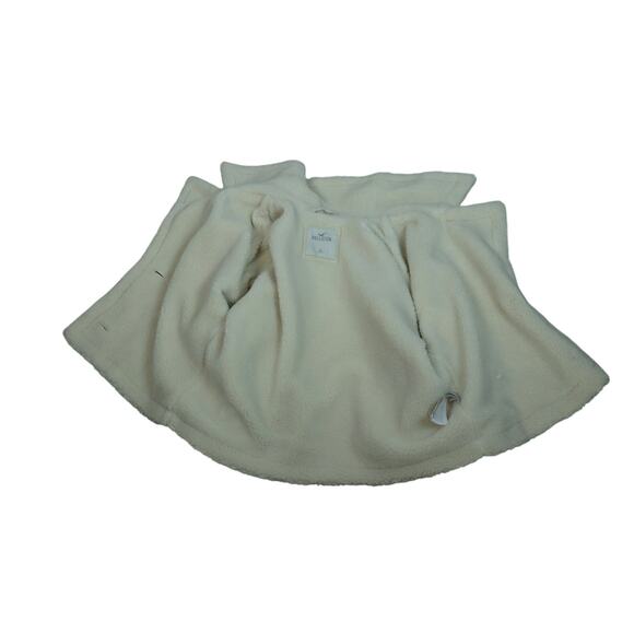 Hollister by Abercrombie Cream Faux Suede Cropped Jacket Sherpa Shearling  XL - Picture 7 of 8